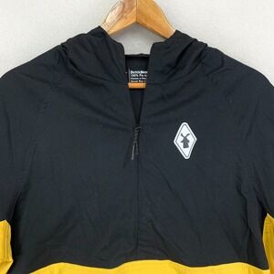 Dutch Bros Coffee Anorak Jacket Mens Large‎ Black/Yellow Employee Hoodie Barista
